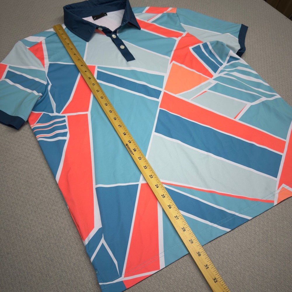Sunday Swagger Polo Shirt Mens XL Geometric Abstract Golf Performance Stretch - Picture 7 of 7